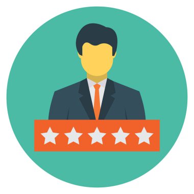 Hesap & derecelendirme için İş Yönetimi Düz simgesi 