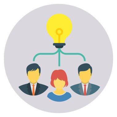 Düşünce ve fikir için İş Yönetimi Düz simgesi