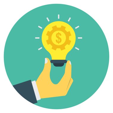 Düşünmek ve yaratıcı olmak için İş Yönetimi Düz simgesi 