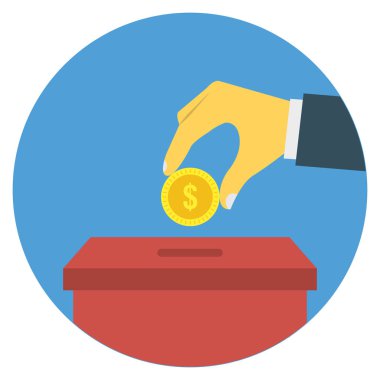 Kutu & dolar için İş Yönetimi Düz simgesi 
