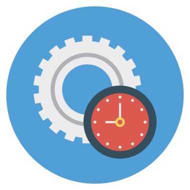 Saat ve zaman için İş Yönetimi Düz simgesi 