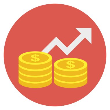 Para & büyümesi için İş Yönetimi Düz simgesi 