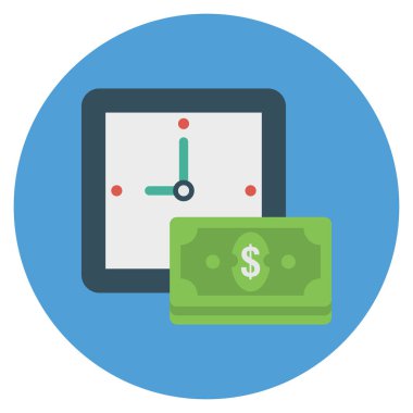 Para ve para birimi için İş Yönetimi Düz simgesi 