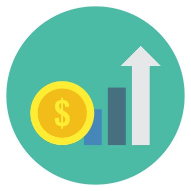 Dolar artışı için İş Yönetimi Düz simgesi