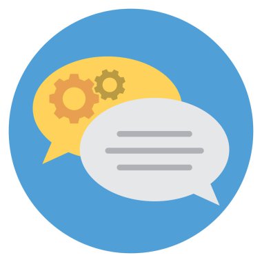 Metin & kabarcığı için İş Yönetimi Düz simgesi 