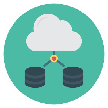 Veritabanı & bulutları için İş Yönetimi Düz simgeleri 