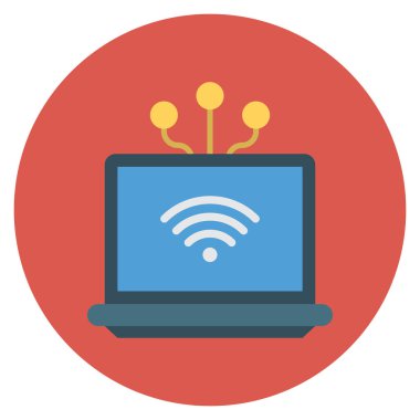 Bilgisayar & wifi için İş Yönetimi Düz simgeleri 