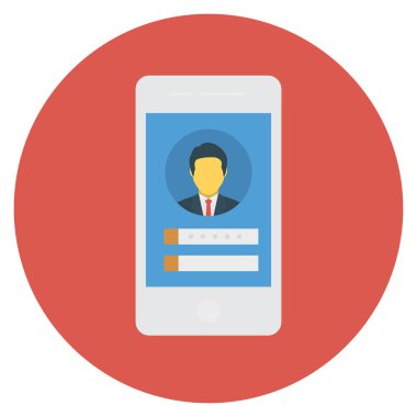 Telefon & girişi için İş Yönetimi Düz simgesi 