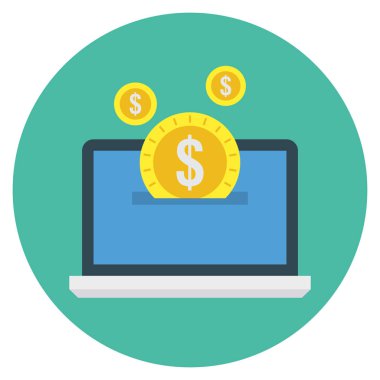 Çevrimiçi & bilgisayar için İş Yönetimi Düz simgesi 