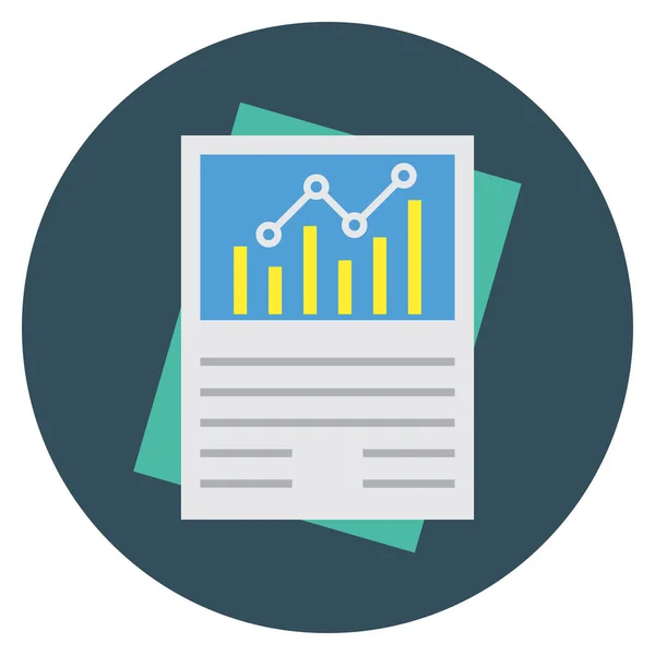 Business Management Flat Iconen Voor Grafiek Rapport — Stockvector
