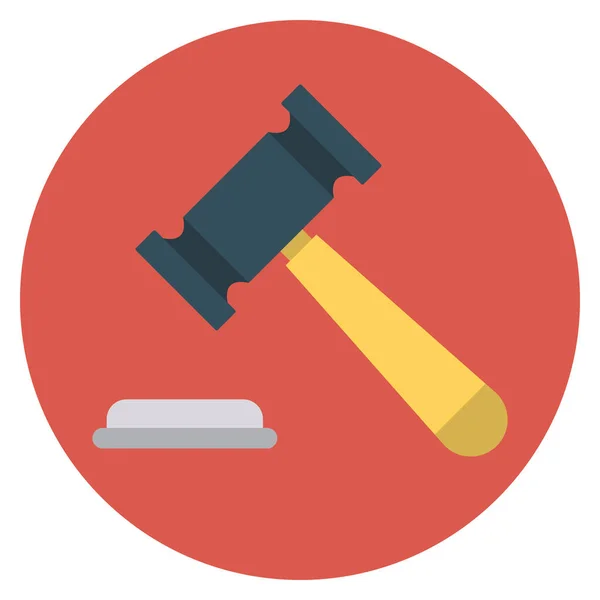 Business Management Flat Icons Hammer Legal — Stock Vector