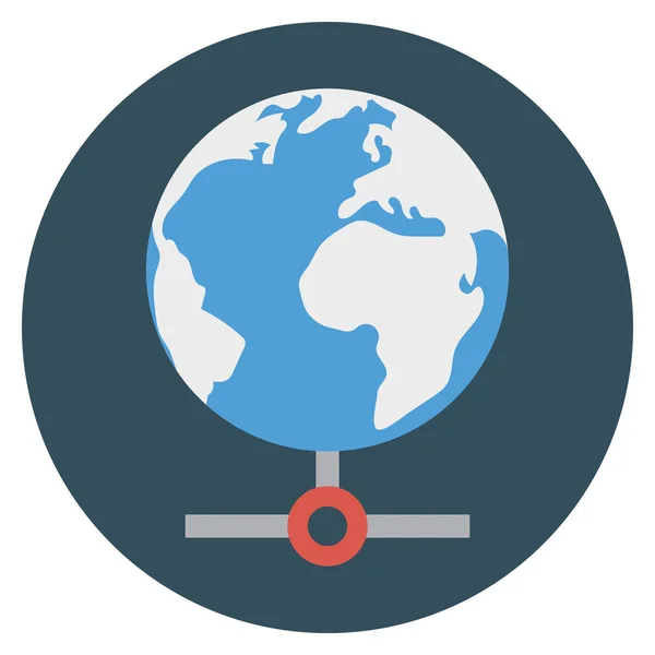 Business Management Flat Icons World Network — 스톡 벡터