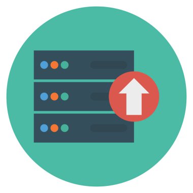 Veritabanı & yüklemek için İş Yönetimi Düz simgesi