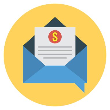 Posta & Fatura için İş Yönetimi Düz simgesi 