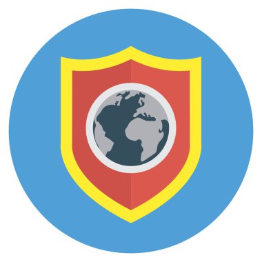 Dünya & bağlantısı için İş Yönetimi Düz simgesi 