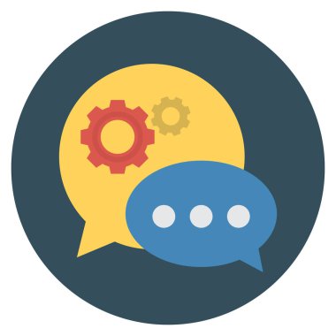 Metin & kabarcığı için İş Yönetimi Düz simgesi 