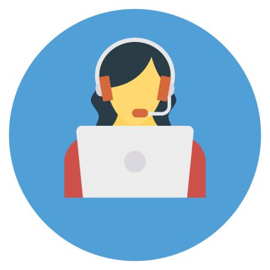 Arama ve konuşma için İş Yönetimi Düz simgesi 