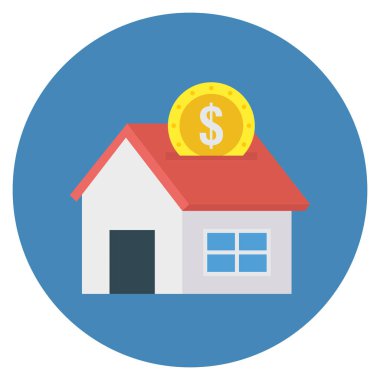 Dolar & tasarrufu için İş Yönetimi Düz simgesi 
