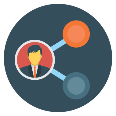 Bağlantı & çalışanı için İş Yönetimi Düz simgesi