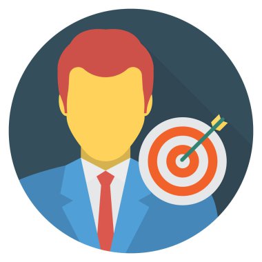 Odaklanma ve başarıya ulaşmak için İş Yönetimi Düz simgesi 