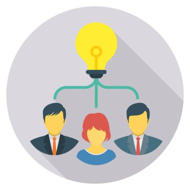 Düşünce ve fikir için İş Yönetimi Düz simgesi