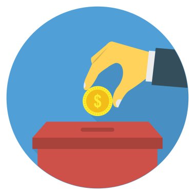 Kutu & dolar için İş Yönetimi Düz simgesi 