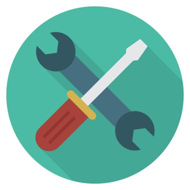 Tornavida & anahtarı için İş Yönetimi Düz simgesi 