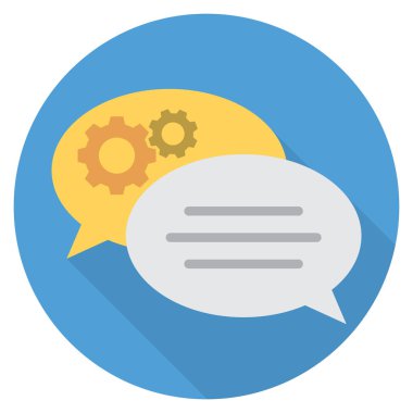 Metin & kabarcığı için İş Yönetimi Düz simgesi 