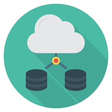 Veritabanı & bulutu için İş Yönetimi Düz simgesi 