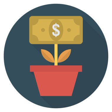 Yatırım & parası için İş Yönetimi Düz simgesi 