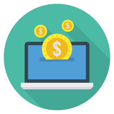 Çevrimiçi & bilgisayar için İş Yönetimi Düz simgesi 