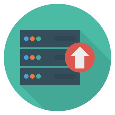 Veritabanı & yüklemek için İş Yönetimi Düz simgesi