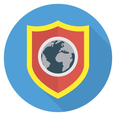 Dünya & bağlantısı için İş Yönetimi Düz simgesi 