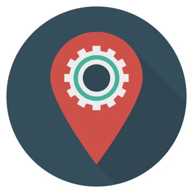 Harita & ayarı için İş Yönetimi Düz simgesi