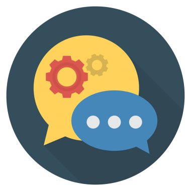 Metin & kabarcığı için İş Yönetimi Düz simgesi 