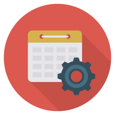 Tarih ve ay için İş Yönetimi Düz simgeleri 