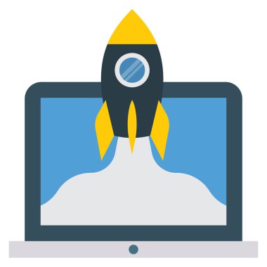 Roket & yükseltme için İş Yönetimi Düz simgesi