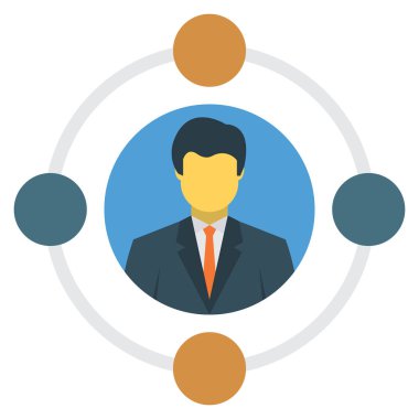 Ağ & kullanıcısı için İş Yönetimi Düz simgesi