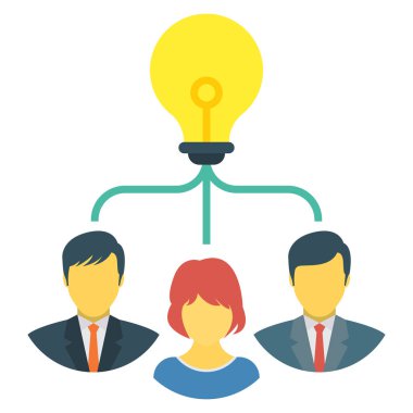 Düşünce ve fikir için İş Yönetimi Düz simgesi