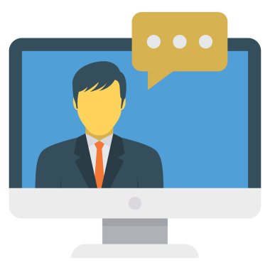 Sohbet & mesajı için İş Yönetimi Düz simgesi