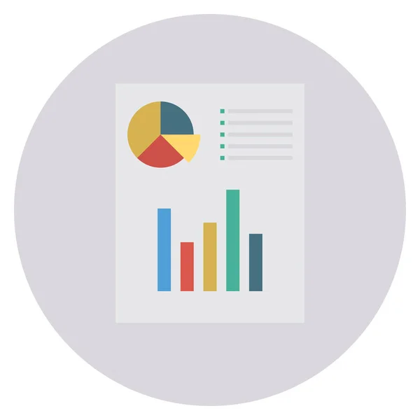 Business Management Icona Piatta Grafico Relazione — Vettoriale Stock