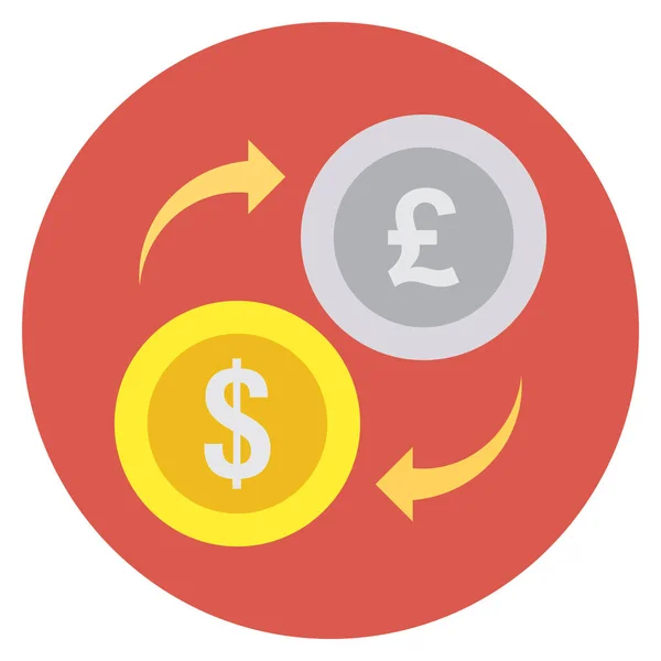 Business Management Ícone Plano Para Troca Libra —  Vetores de Stock