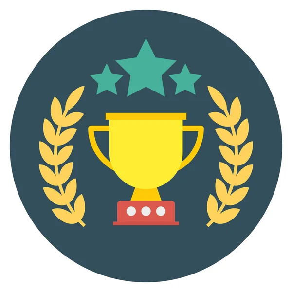Business Management Flat Icon Cup Achievement — Stock Vector