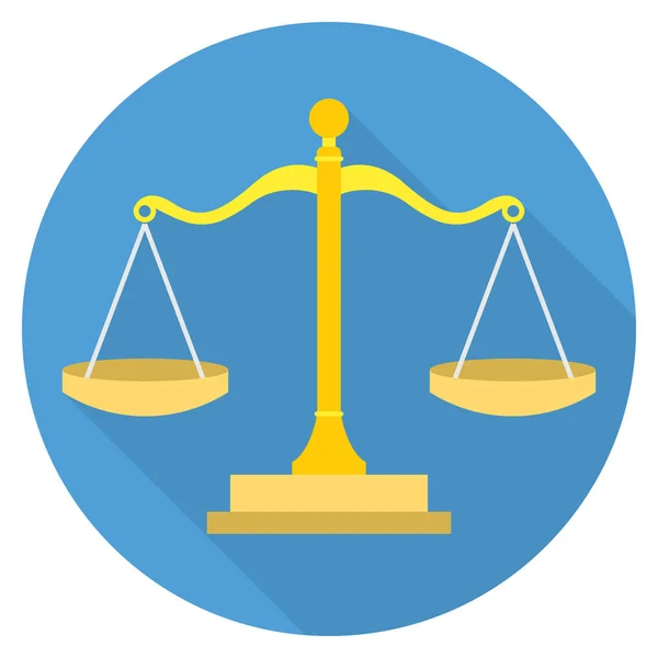 Business Management Icono Plano Para Medida Justicia — Vector de stock