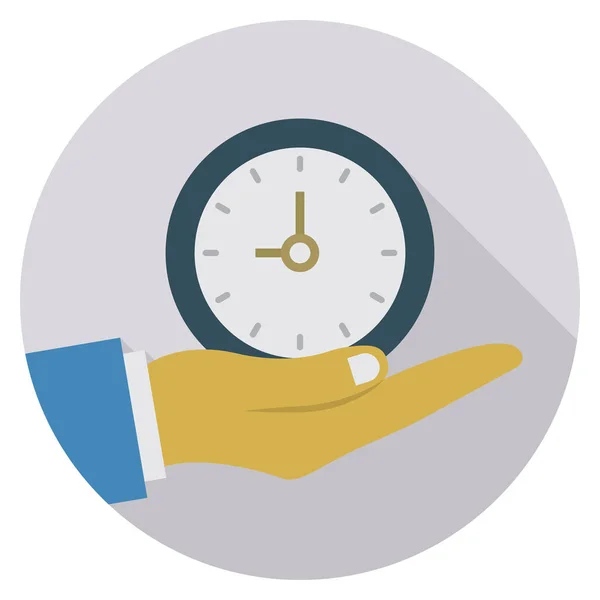Business Management Icono Plano Para Tiempo Reloj — Archivo Imágenes Vectoriales