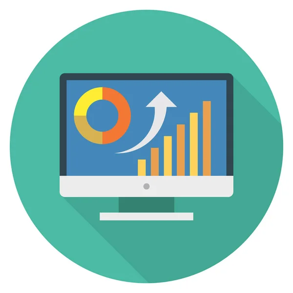 Business Management Flat Icon Chart Report — Stock Vector