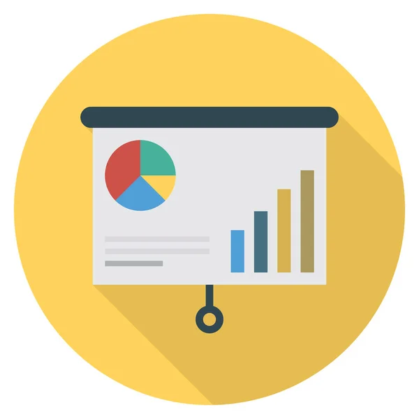 Business Management Flat Ikon För Diagram Rapport — Stock vektor