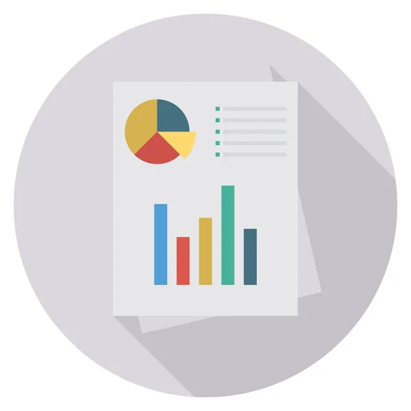 Business Management Flat Ikon För Diagram Rapport — Stock vektor