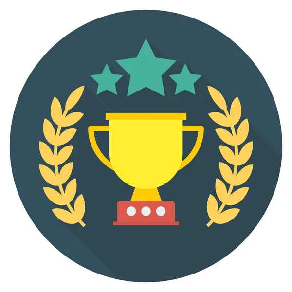 Business Management Flat Icon Cup Achievement — Stock Vector