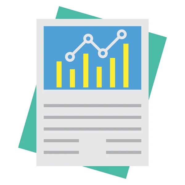 Business Management Flat Ikon För Diagram Rapport — Stock vektor